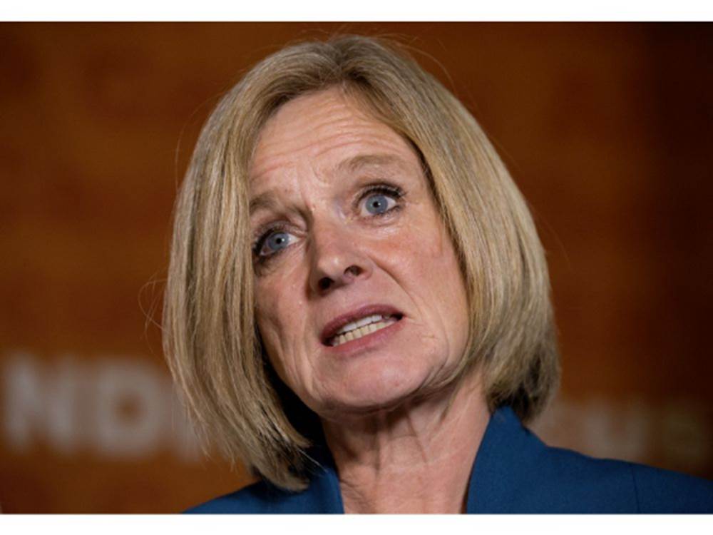 Alberta NDP leader Rachel Notley speaks to the media after the Alberta 2019 budget was delivered, in Edmonton Thursday Oct. 24, 2019. Photo by David Bloom